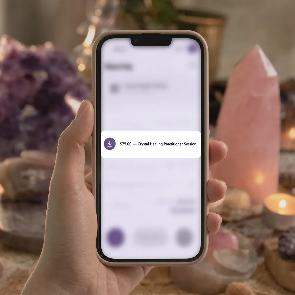 Your first paid session: payment received on the reader's phone